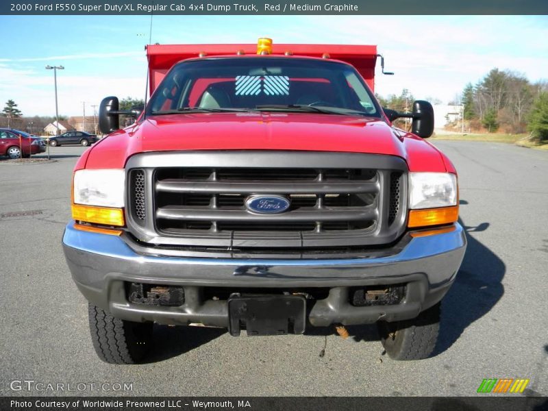 Red / Medium Graphite 2000 Ford F550 Super Duty XL Regular Cab 4x4 Dump Truck