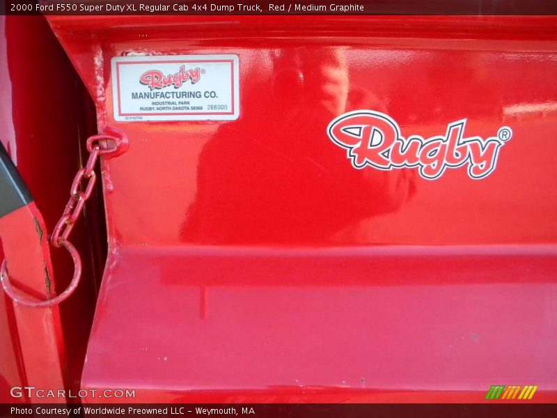 Red / Medium Graphite 2000 Ford F550 Super Duty XL Regular Cab 4x4 Dump Truck