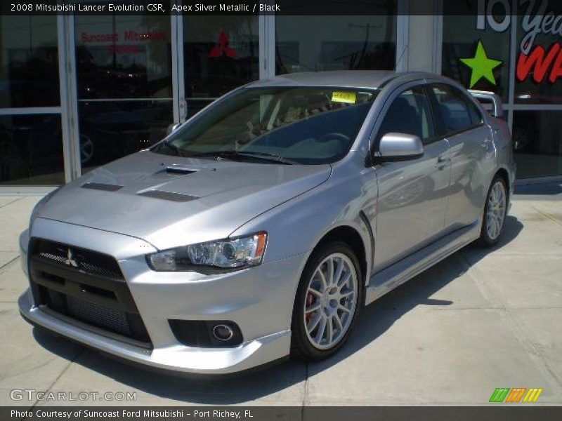 Apex Silver Metallic / Black 2008 Mitsubishi Lancer Evolution GSR