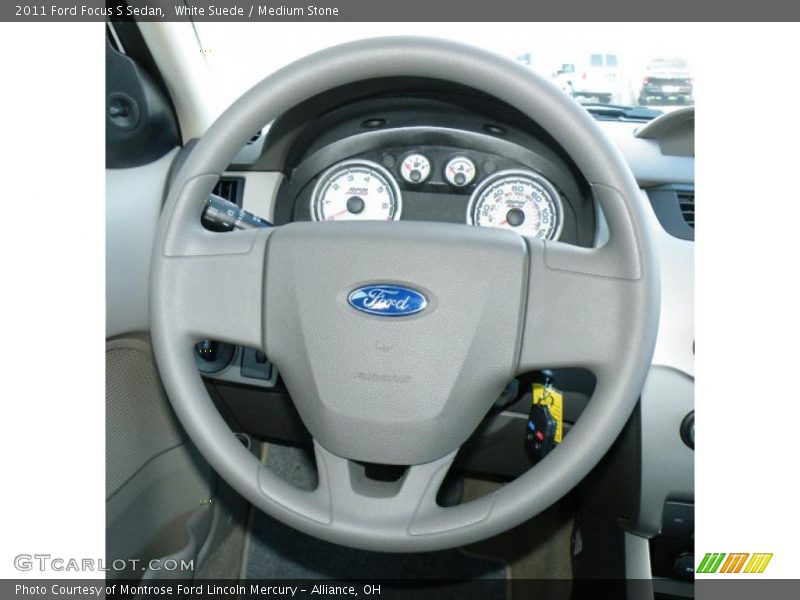 White Suede / Medium Stone 2011 Ford Focus S Sedan