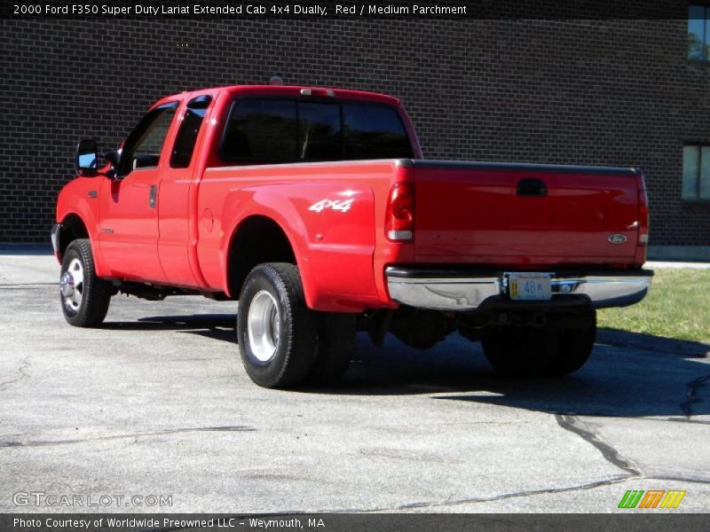 Red / Medium Parchment 2000 Ford F350 Super Duty Lariat Extended Cab 4x4 Dually