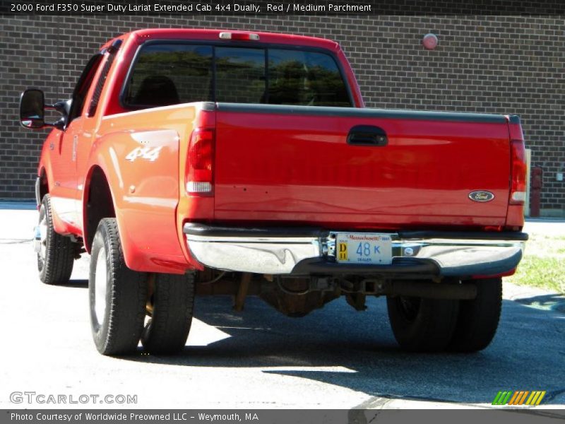 Red / Medium Parchment 2000 Ford F350 Super Duty Lariat Extended Cab 4x4 Dually