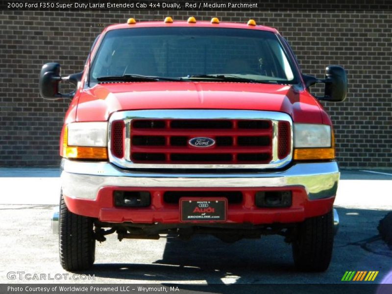 Red / Medium Parchment 2000 Ford F350 Super Duty Lariat Extended Cab 4x4 Dually