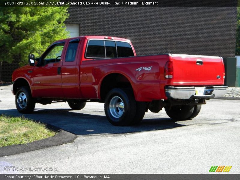 Red / Medium Parchment 2000 Ford F350 Super Duty Lariat Extended Cab 4x4 Dually