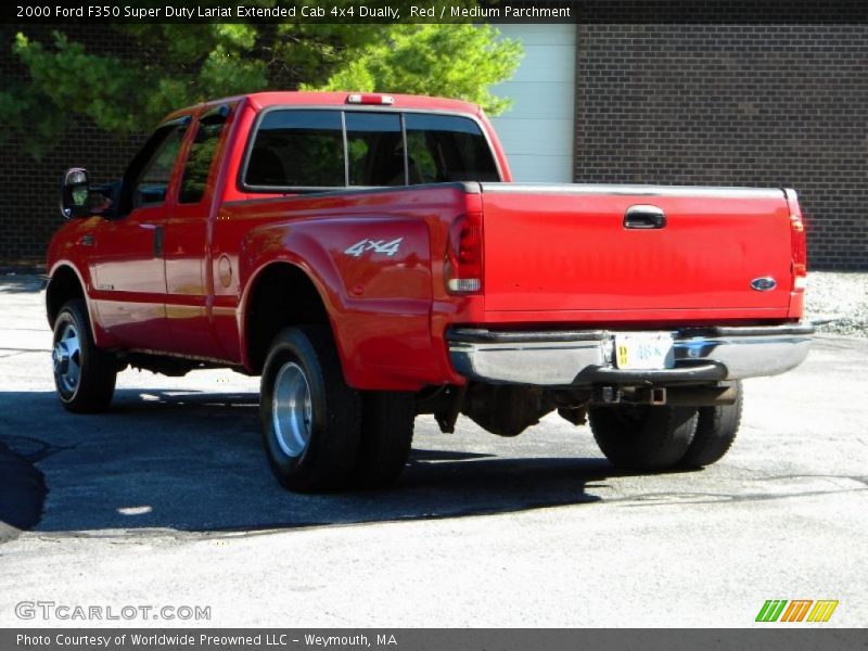 Red / Medium Parchment 2000 Ford F350 Super Duty Lariat Extended Cab 4x4 Dually