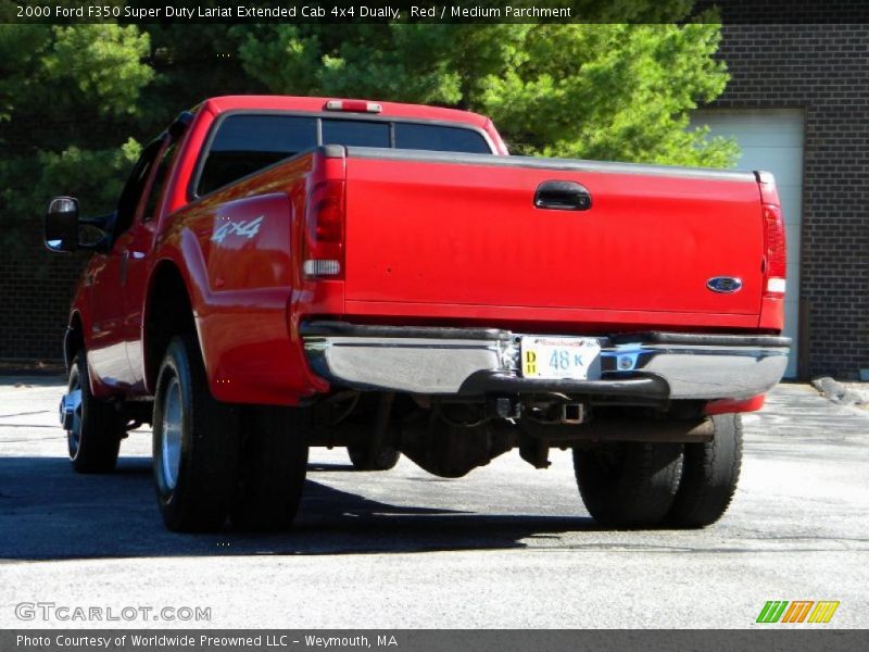 Red / Medium Parchment 2000 Ford F350 Super Duty Lariat Extended Cab 4x4 Dually