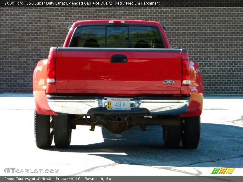 Red / Medium Parchment 2000 Ford F350 Super Duty Lariat Extended Cab 4x4 Dually