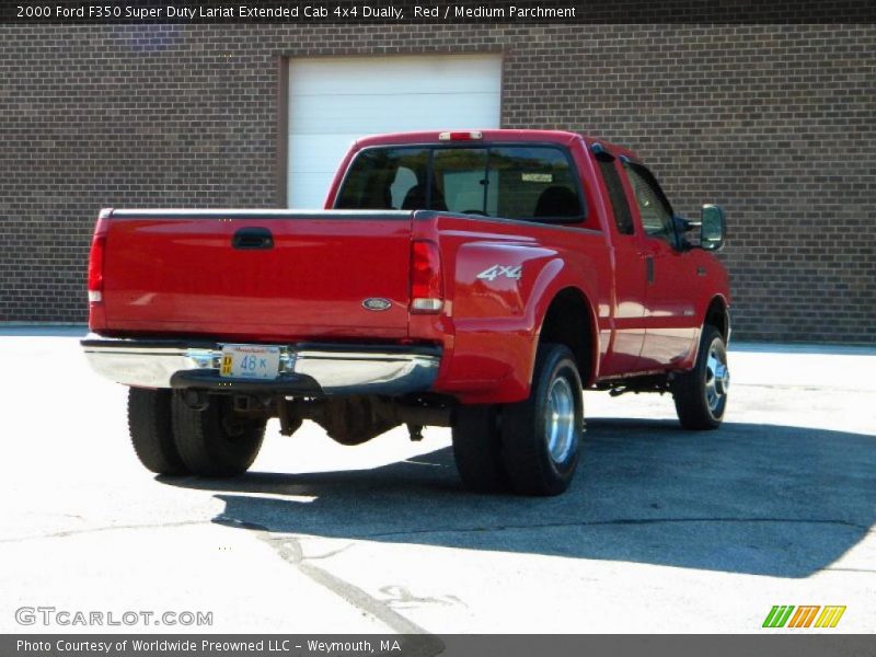 Red / Medium Parchment 2000 Ford F350 Super Duty Lariat Extended Cab 4x4 Dually