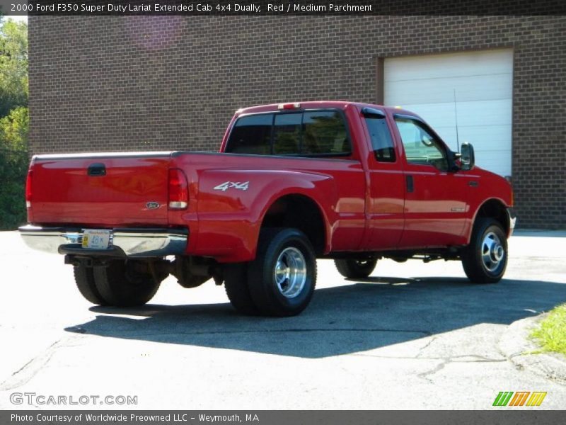 Red / Medium Parchment 2000 Ford F350 Super Duty Lariat Extended Cab 4x4 Dually