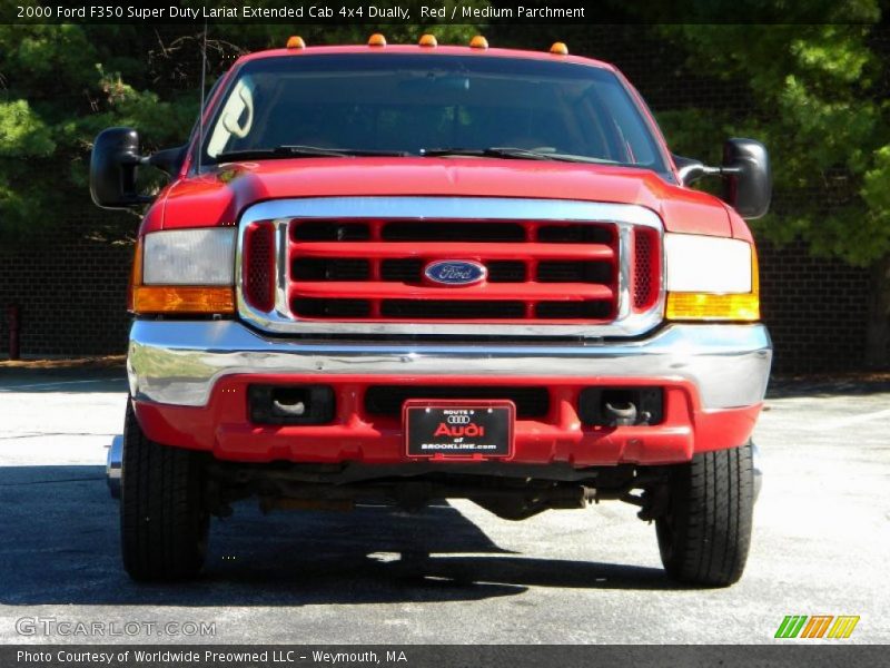 Red / Medium Parchment 2000 Ford F350 Super Duty Lariat Extended Cab 4x4 Dually