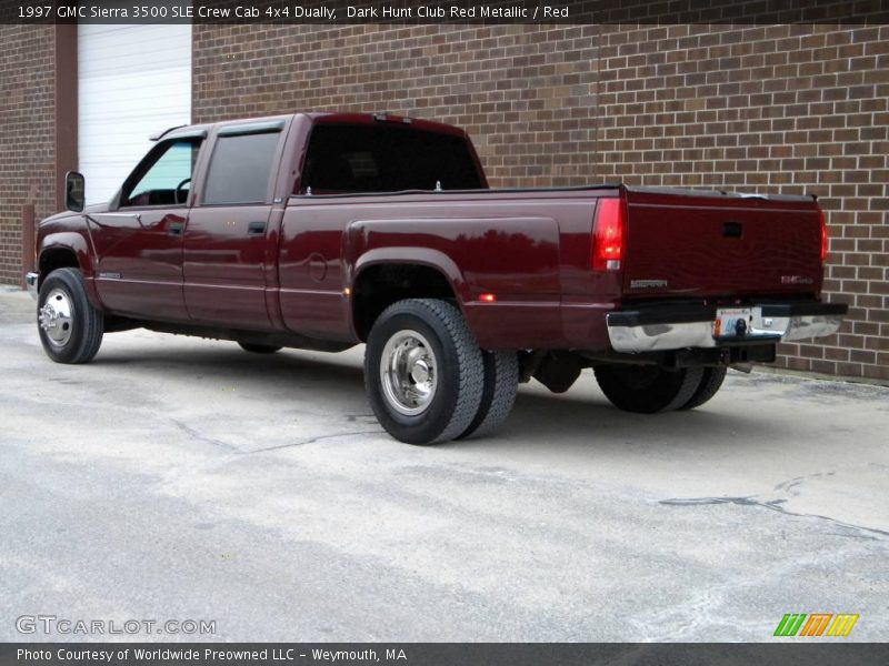 Dark Hunt Club Red Metallic / Red 1997 GMC Sierra 3500 SLE Crew Cab 4x4 Dually
