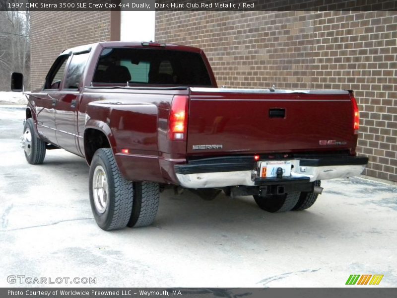 Dark Hunt Club Red Metallic / Red 1997 GMC Sierra 3500 SLE Crew Cab 4x4 Dually