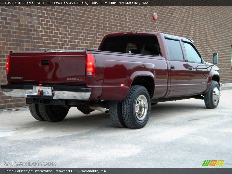 Dark Hunt Club Red Metallic / Red 1997 GMC Sierra 3500 SLE Crew Cab 4x4 Dually