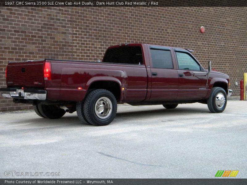  1997 Sierra 3500 SLE Crew Cab 4x4 Dually Dark Hunt Club Red Metallic