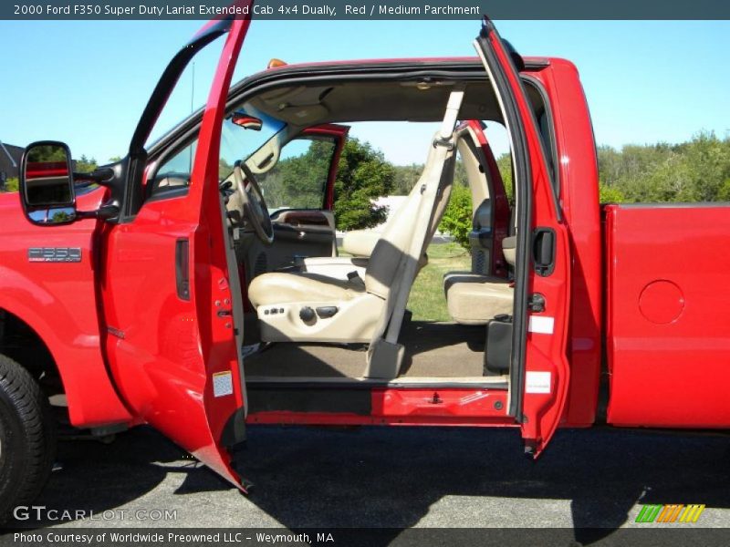 Red / Medium Parchment 2000 Ford F350 Super Duty Lariat Extended Cab 4x4 Dually