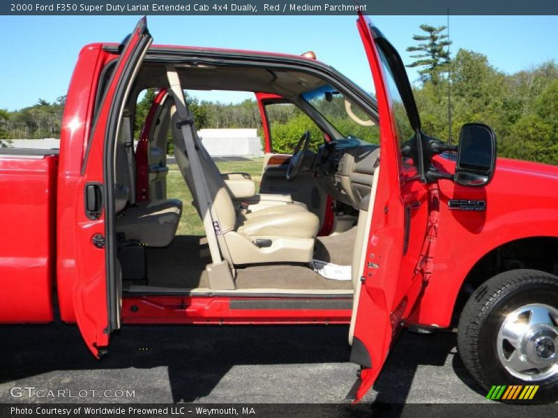 Red / Medium Parchment 2000 Ford F350 Super Duty Lariat Extended Cab 4x4 Dually