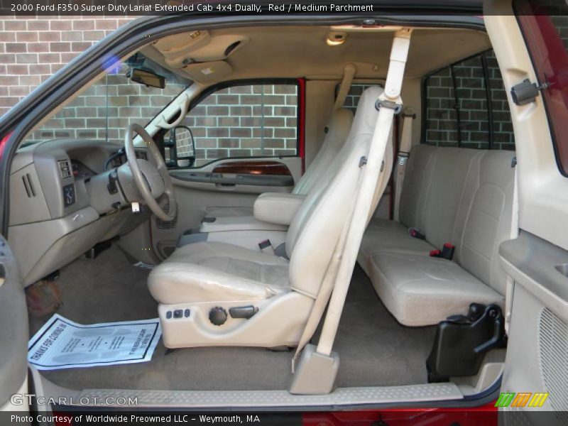 Red / Medium Parchment 2000 Ford F350 Super Duty Lariat Extended Cab 4x4 Dually