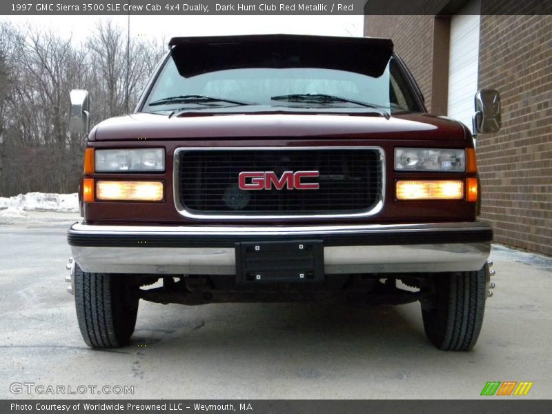 Dark Hunt Club Red Metallic / Red 1997 GMC Sierra 3500 SLE Crew Cab 4x4 Dually