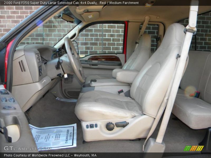 Red / Medium Parchment 2000 Ford F350 Super Duty Lariat Extended Cab 4x4 Dually