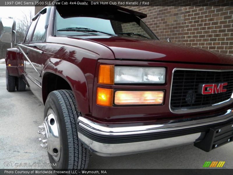 Dark Hunt Club Red Metallic / Red 1997 GMC Sierra 3500 SLE Crew Cab 4x4 Dually