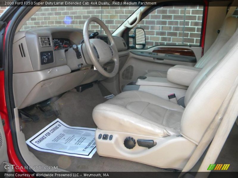 Red / Medium Parchment 2000 Ford F350 Super Duty Lariat Extended Cab 4x4 Dually