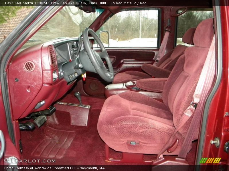 1997 Sierra 3500 SLE Crew Cab 4x4 Dually Red Interior