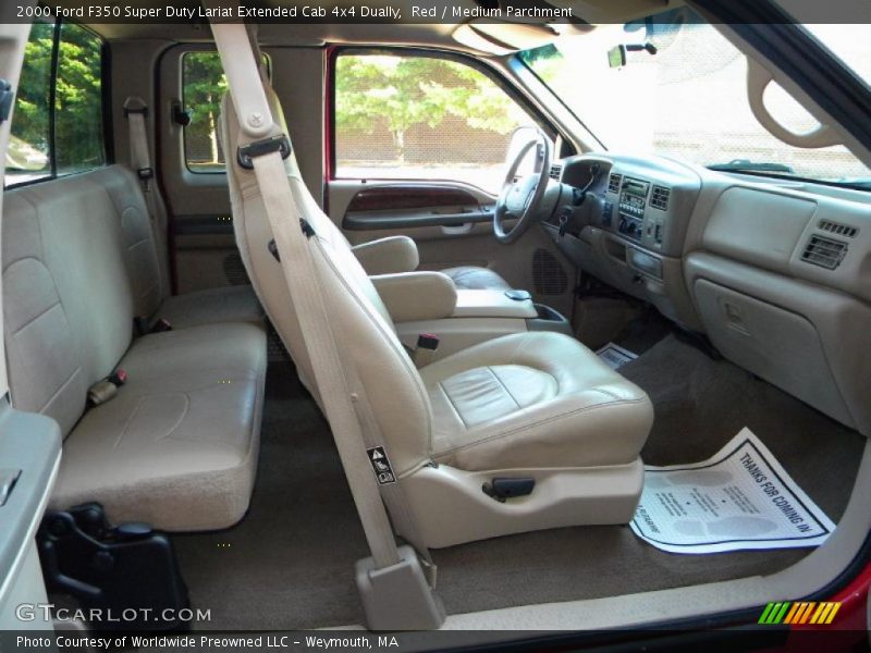 Red / Medium Parchment 2000 Ford F350 Super Duty Lariat Extended Cab 4x4 Dually