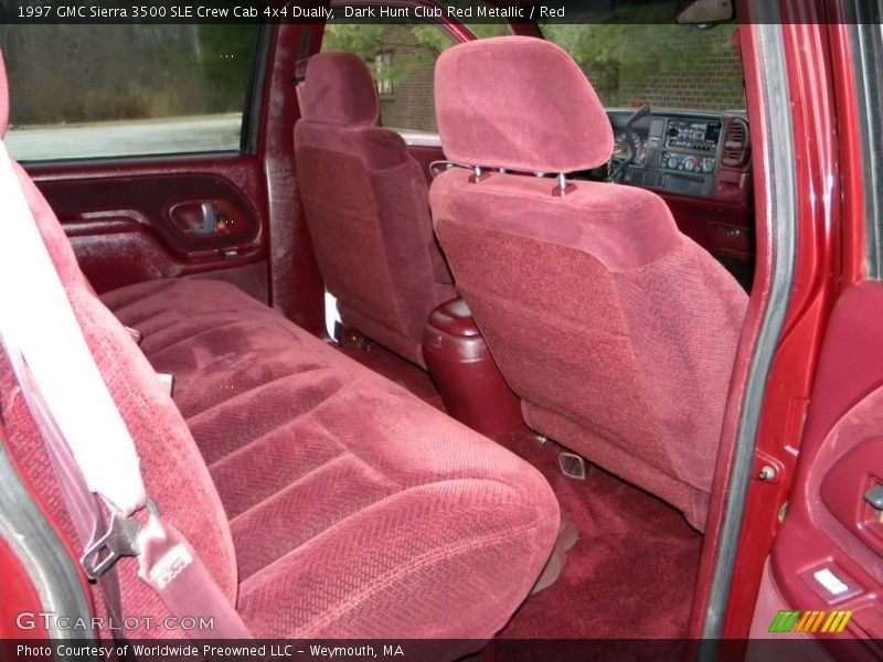 Dark Hunt Club Red Metallic / Red 1997 GMC Sierra 3500 SLE Crew Cab 4x4 Dually