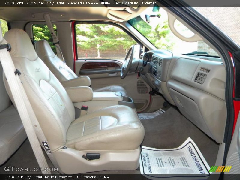 Red / Medium Parchment 2000 Ford F350 Super Duty Lariat Extended Cab 4x4 Dually