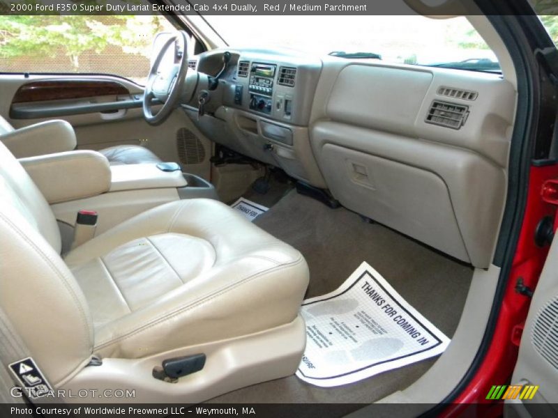 Red / Medium Parchment 2000 Ford F350 Super Duty Lariat Extended Cab 4x4 Dually