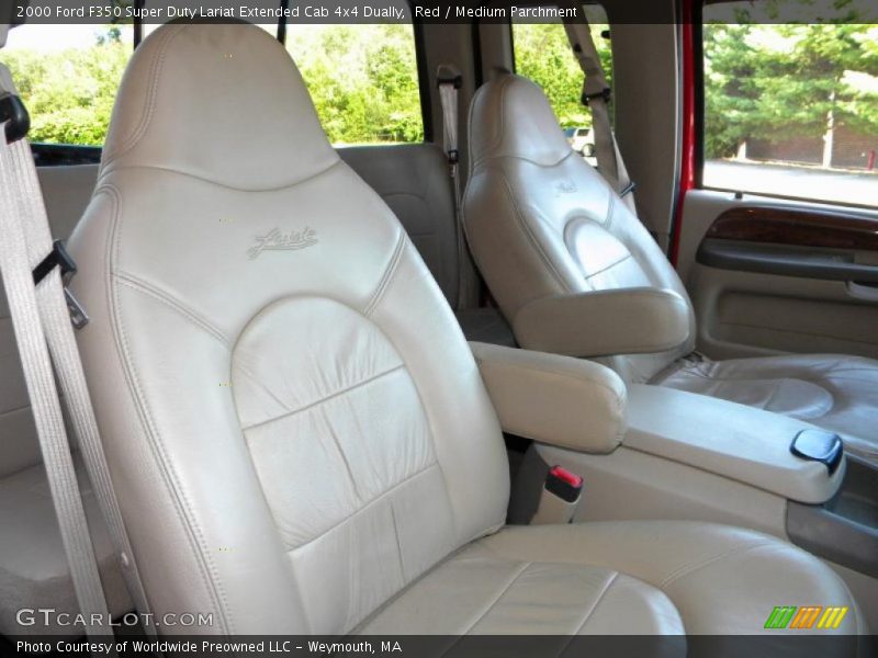 Red / Medium Parchment 2000 Ford F350 Super Duty Lariat Extended Cab 4x4 Dually