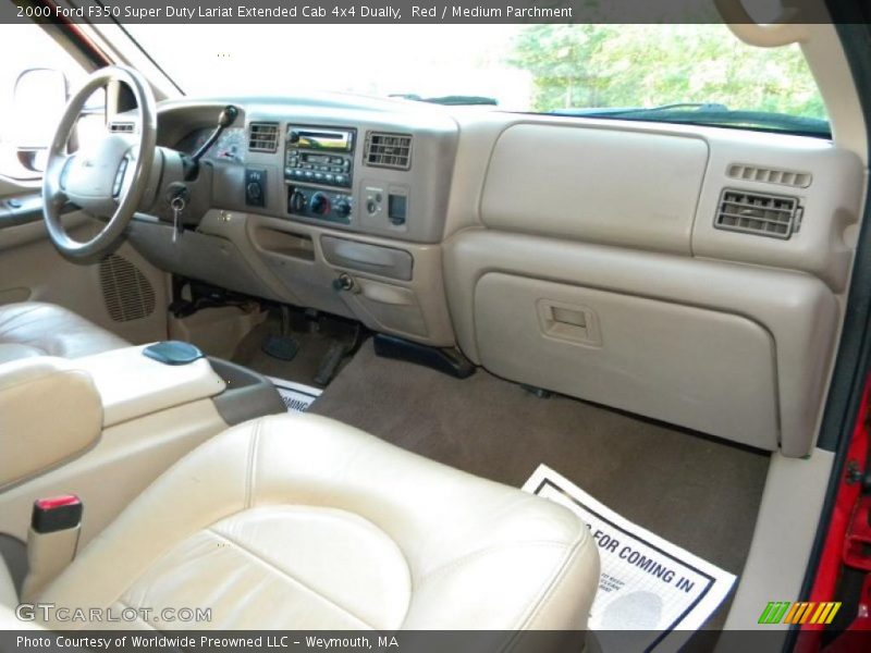 Red / Medium Parchment 2000 Ford F350 Super Duty Lariat Extended Cab 4x4 Dually