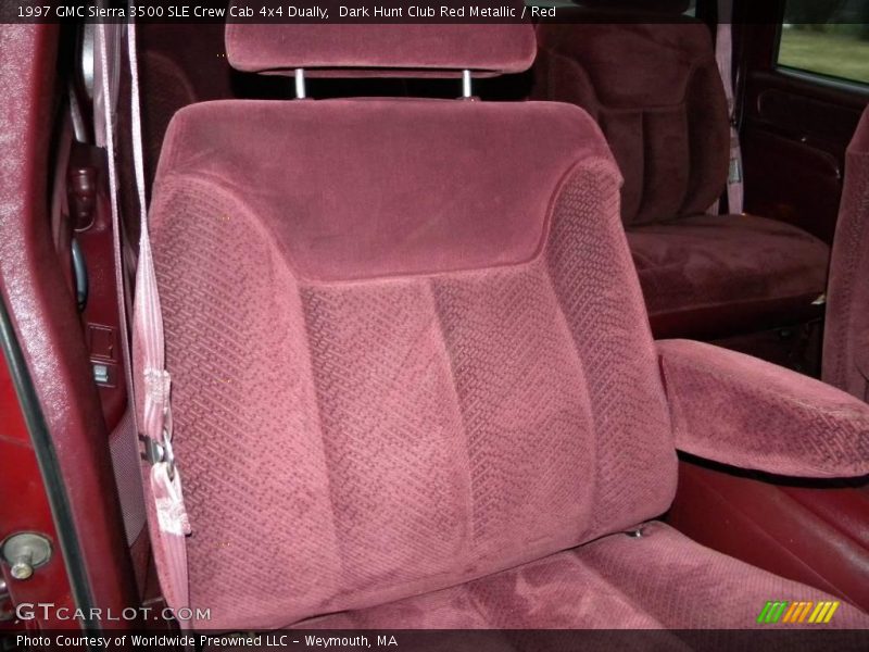 Dark Hunt Club Red Metallic / Red 1997 GMC Sierra 3500 SLE Crew Cab 4x4 Dually