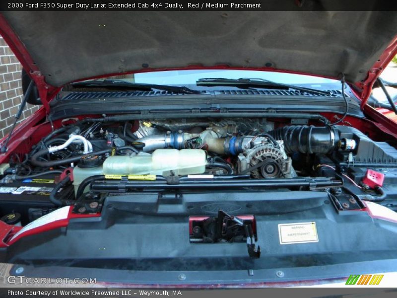 Red / Medium Parchment 2000 Ford F350 Super Duty Lariat Extended Cab 4x4 Dually