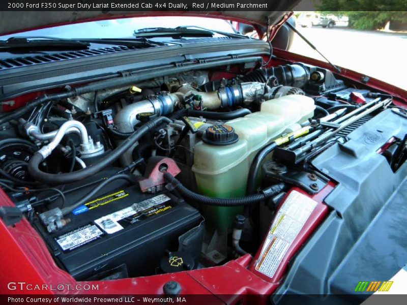 Red / Medium Parchment 2000 Ford F350 Super Duty Lariat Extended Cab 4x4 Dually