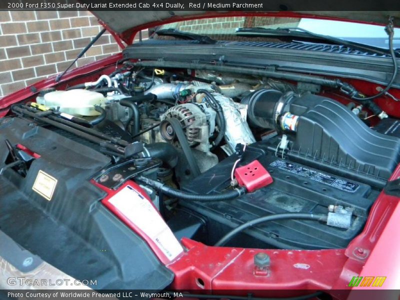 Red / Medium Parchment 2000 Ford F350 Super Duty Lariat Extended Cab 4x4 Dually