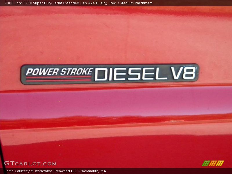 Red / Medium Parchment 2000 Ford F350 Super Duty Lariat Extended Cab 4x4 Dually