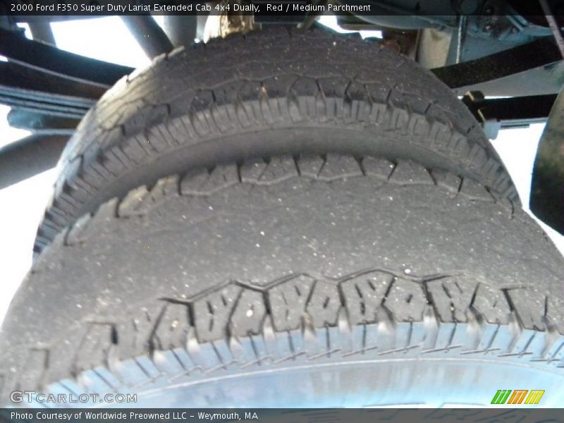 Red / Medium Parchment 2000 Ford F350 Super Duty Lariat Extended Cab 4x4 Dually