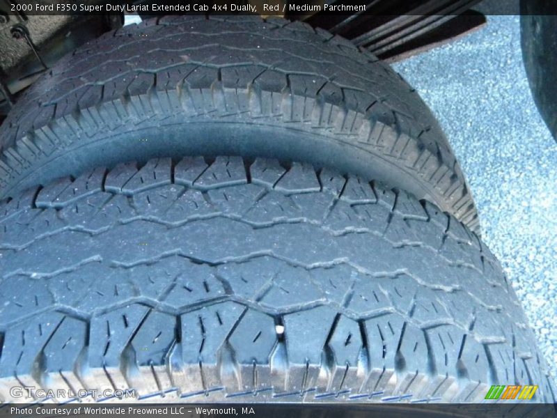 Red / Medium Parchment 2000 Ford F350 Super Duty Lariat Extended Cab 4x4 Dually