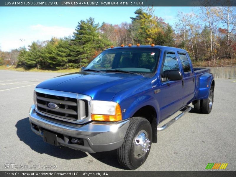 Royal Blue Metallic / Blue 1999 Ford F350 Super Duty XLT Crew Cab 4x4 Dually