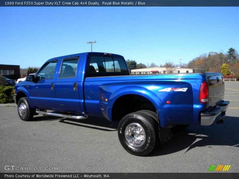 Royal Blue Metallic / Blue 1999 Ford F350 Super Duty XLT Crew Cab 4x4 Dually