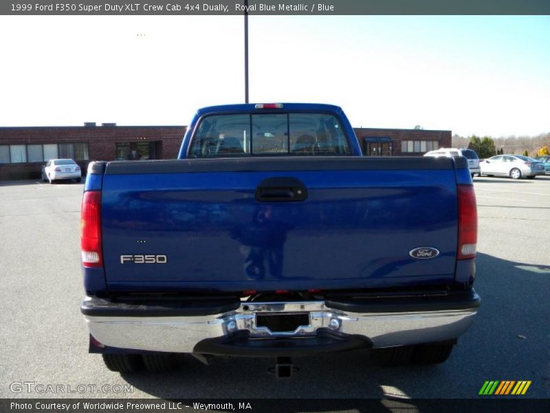 Royal Blue Metallic / Blue 1999 Ford F350 Super Duty XLT Crew Cab 4x4 Dually