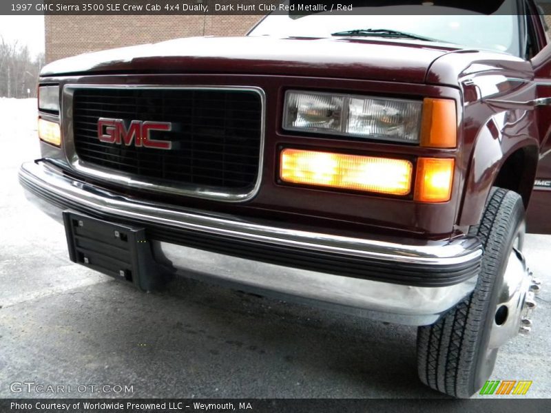 Dark Hunt Club Red Metallic / Red 1997 GMC Sierra 3500 SLE Crew Cab 4x4 Dually