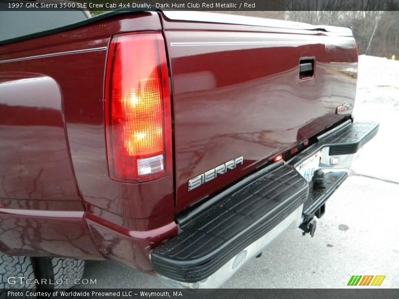 Dark Hunt Club Red Metallic / Red 1997 GMC Sierra 3500 SLE Crew Cab 4x4 Dually