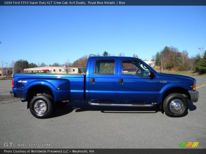 Royal Blue Metallic / Blue 1999 Ford F350 Super Duty XLT Crew Cab 4x4 Dually