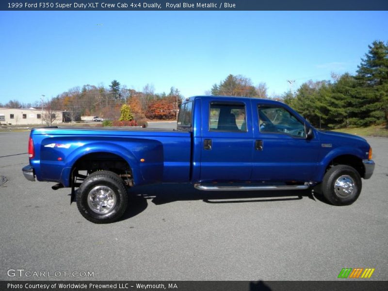 Royal Blue Metallic / Blue 1999 Ford F350 Super Duty XLT Crew Cab 4x4 Dually