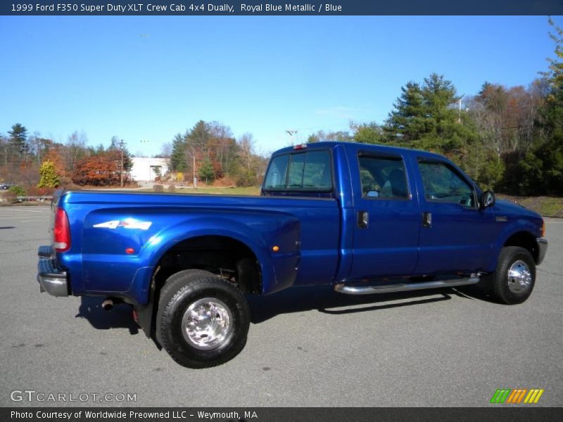 Royal Blue Metallic / Blue 1999 Ford F350 Super Duty XLT Crew Cab 4x4 Dually