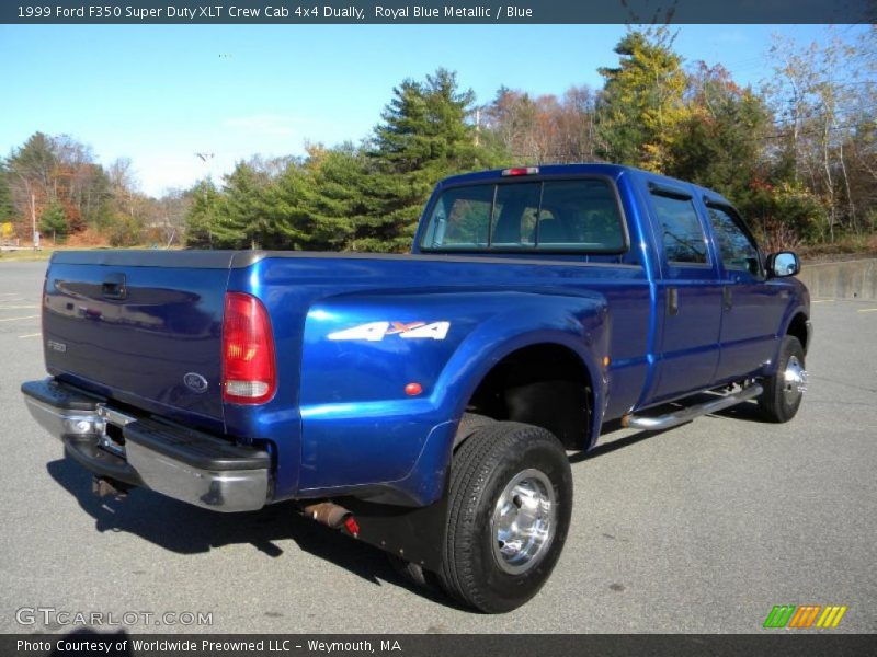 Royal Blue Metallic / Blue 1999 Ford F350 Super Duty XLT Crew Cab 4x4 Dually