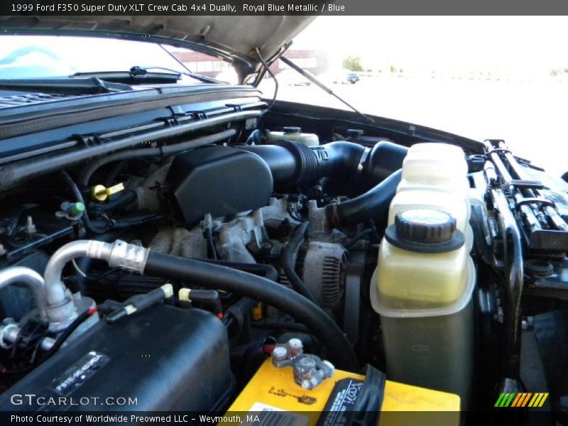 Royal Blue Metallic / Blue 1999 Ford F350 Super Duty XLT Crew Cab 4x4 Dually