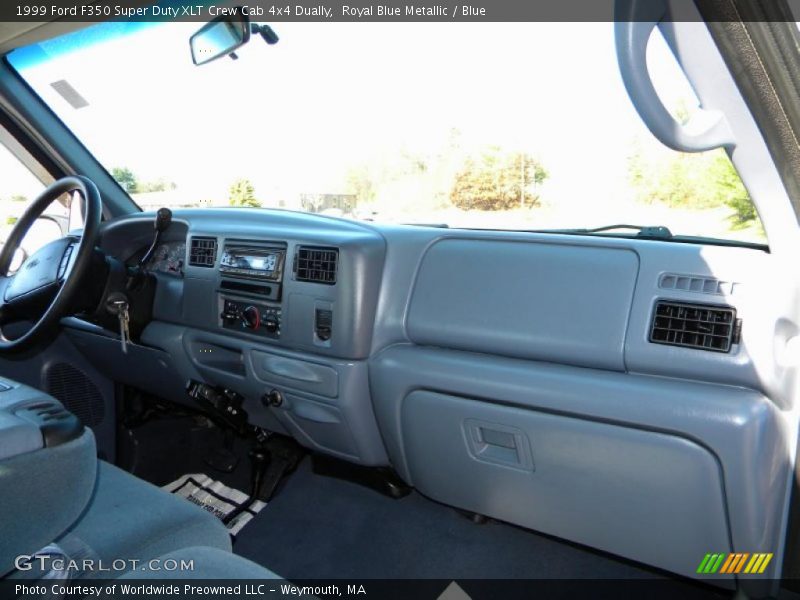 Royal Blue Metallic / Blue 1999 Ford F350 Super Duty XLT Crew Cab 4x4 Dually